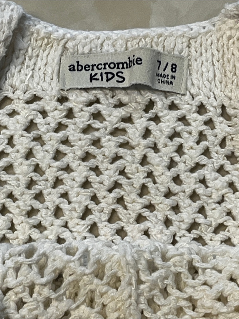 ✨2 FOR $18 ✨ Abercrombie kids White Open-Work Tank Sweater - Picture 2 of 6